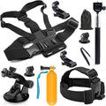 10-in-1 Accessory Kit for Hero13 12 11 10 9 8 7 6 5 4 3+ 3 Hero Session 5 Black AKASO EK7000 for Apeman SJ4000 5000 6000 for DBPOWER for AKASO,Action Camera Accessories for Insta360 Ace Pro 2 X5 by Unknown