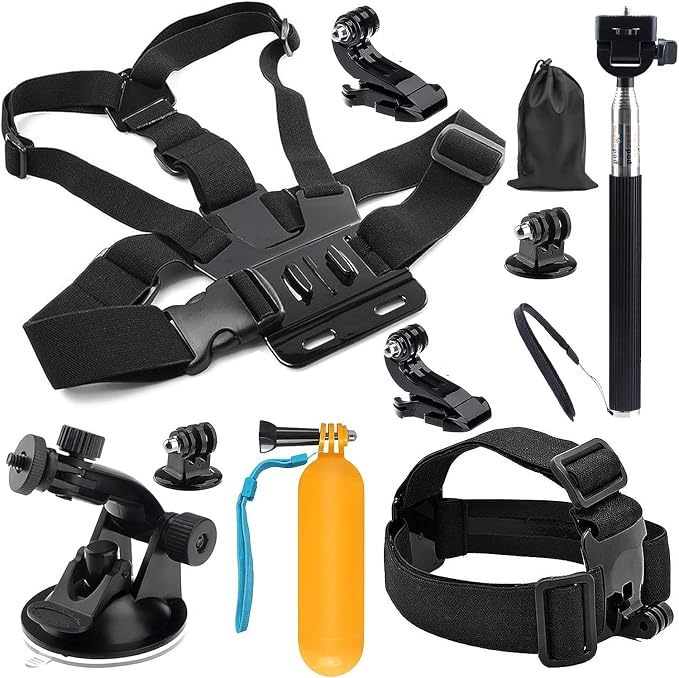 10-in-1 Accessory Kit for Hero13 12 11 10 9 8 7 6 5 4 3+ 3 Hero Session 5 Black AKASO EK7000 for Apeman SJ4000 5000 6000 for DBPOWER for AKASO,Action Camera Accessories for Insta360 Ace Pro 2 X5 by Unknown
