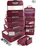 Veken 10 Set Packing Cubes for Travel Essentials, Suitcase Organizer Bags in 4 Sizes, Carry-On Luggage Accessories with Laundry Bag, Airplane Must Have with 99-Count Mesh Holes by Veken
