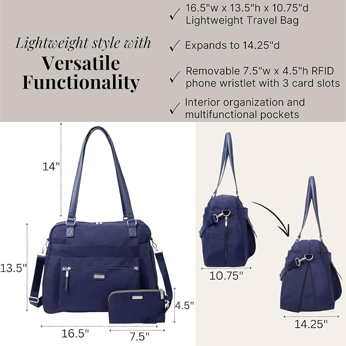 Baggallini Overnight Expandable Laptop Tote with RFID Phone Wristlet - Image 6