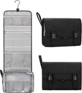 Relavel Travel Toiletry Bag for Men, Large Hanging Toiletries Bag - Black | with Hanging Hook, Large Capacity Door Room Essentials, Travel Organizer for Full Sized Cosmetics and Accessories by Relavel