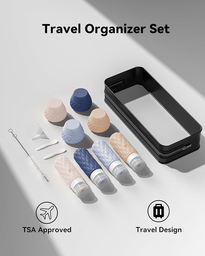 Travel Bottles for Toiletries Silicone Travel Size Containers 3.4oz 1.7oz | Travel Essentials TSA Approved Leakproof Refillable Squeeze Bottles with Labels/Clear Bag for Shampoo, Conditioner, Creams - Image 7