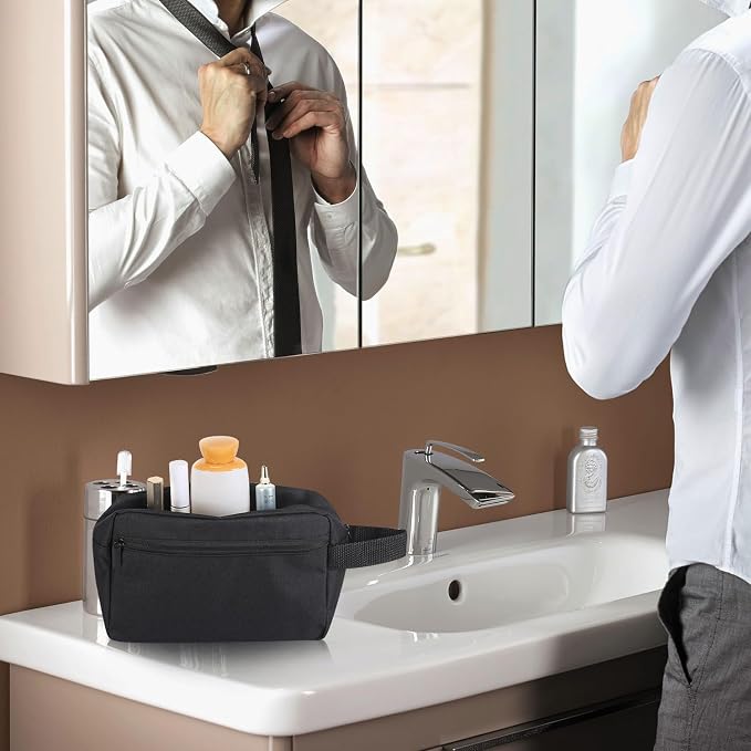 Icramsy Travel Toiletry bag Toiletry bag for women men Hanging Cosmetic bag Travel accessories for Women Men (Black) - Image 7