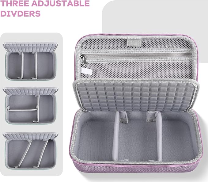 Hard Electronics Organizer Shockproof Carrying Case for MacBook Power Adapter Chargers Cables Power Bank Apple Magic Mouse Apple Pencil USB Flash Disk SD Card Hard Drive Accessories Bag, Purple - Image 3