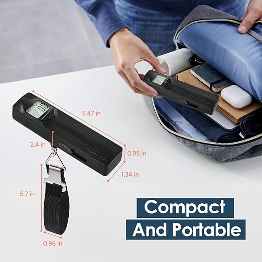 Battery-Free Luggage Scale – No Batteries Needed, Portable Digital Hanging Suitcase Weight Scale for Air Travel & Checked Bags, 110lb/50kg, LCD Display, Compact Travel Accessory - Image 5