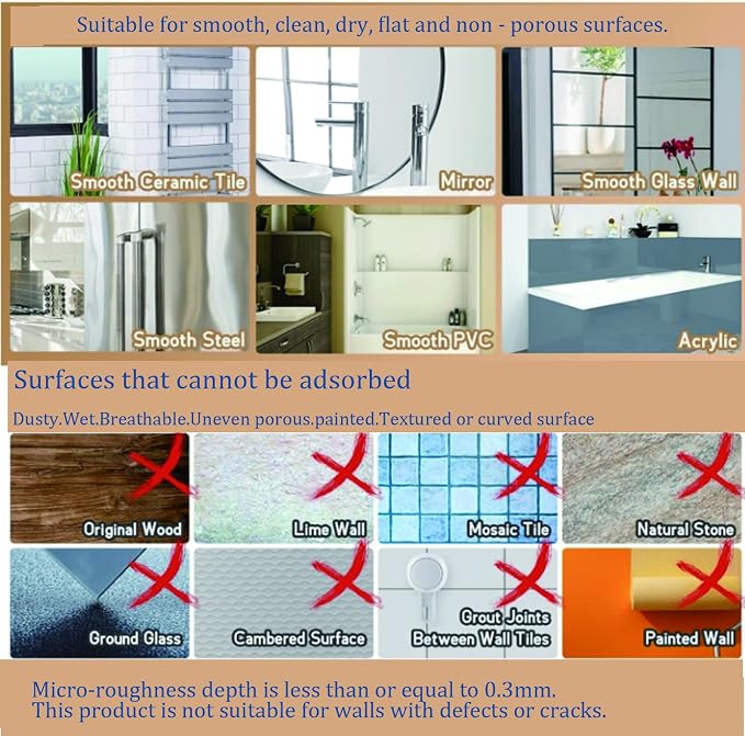 Heavy Duty Shower Shelf No Drill, Suction Bathroom Organizer with Drain | Powerful suction cups, removable reusable shelf. Fits shampoo, soap, razor, toothbrush and bathroom toiletries - Image 9