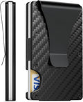 Carbon Fiber Minimalist Wallet for Men, Slim Metal RFID Blocking Wallet Credit Card Holder Money Clip & Cash Strap, Scratch-Resistant Holds 15 Cards,Ideal Gift for Men | Matt Carbon Fiber by Unknown