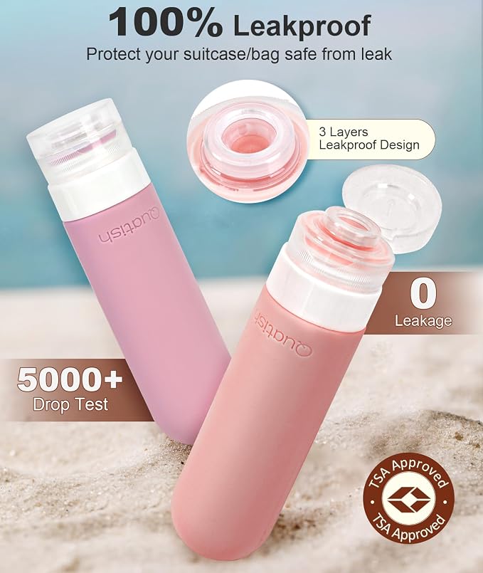 20 Pack Travel Bottles for Toiletries, Original Patented, TSA Approved Travel Size Containers, Leak Proof Silicone Shampoo and Conditioner Bottles Women & Men, Airplane Cruise Essentials, Black - Image 3
