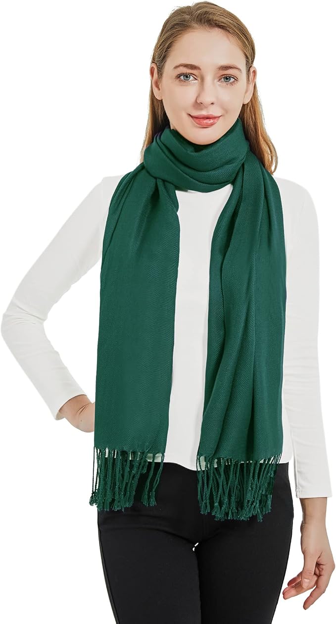 Soft Silky Pashmina Shawl Wraps Solid Colors Scarf for Wedding Evening Dresses - Image 5