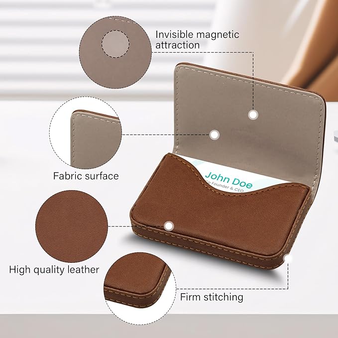 RFID Blocking Wallet - Minimalist Leather Business Credit Card Holder (A52-20) - Image 3