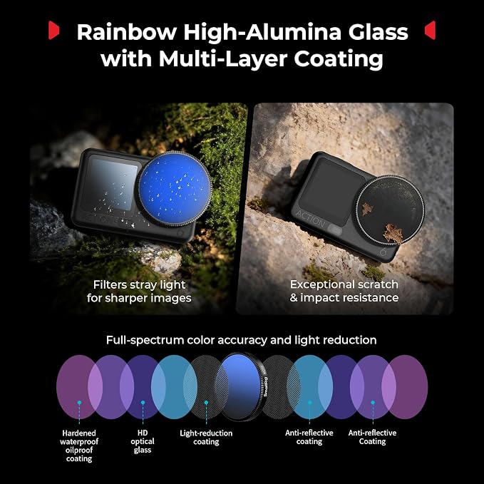 SmallRig ND16 Filter for DJI Osmo Action 6, Snap-On Polarizing Neutral Density Filter, with Lens Silicone Cover & Cleaning Cloth, HD Optical Glass/Multi-Coated - 6084 - Image 4