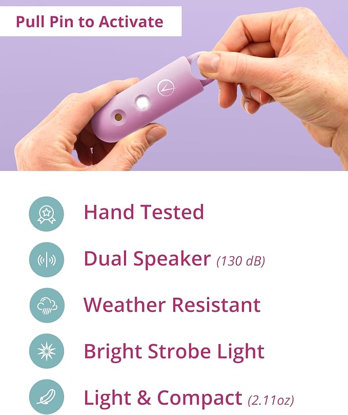 Vantamo Personal Alarm for Self Defense with Low Battery Notice, Strobe Light & Extra Loud 130 dB Double Speakers Safety Keychain Set for Women, Rechargeable Panic Button for Womens Self Defense - Image 6