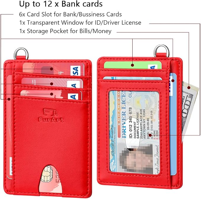 FurArt Slim Minimalist Wallet RFID Credit Card Holder for Men | slim minimalist compact rfid id window thin - Image 6