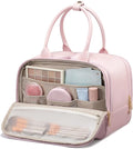 LOVEVOOK Travel Toiletry Bag for women, Leather Large Wide-open Makeup Bag, Waterproof Cosmetic Bag Organizer for Shower, Traveling, Toiletries, Bathroom by LOVEVOOK