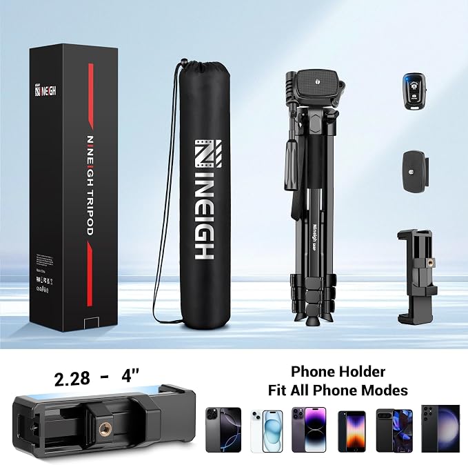 Phone Tripod, Tall Tripod Selfie Stick with Remote, 83” Tripod | for iPhone, with Remote, Carry Bag, Phone Holder, Tripod Stand for Camera iPhone, Photo Vlog Video Recording - Image 5