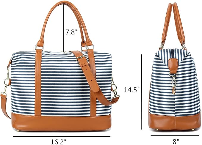 Bluboon Travel Tote Bags with Zipper Ladies Canvas Bag Weekender Overnight Bag for Women Carry on Duffel Bag Trolley Sleeve - Image 5