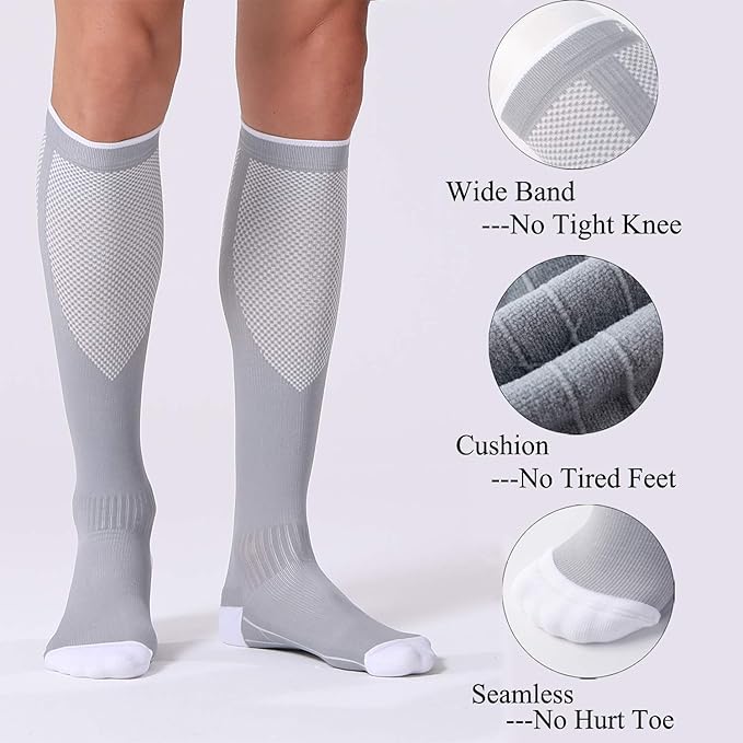 FITRELL 3 Pairs Compression Socks for Women and Men 20-30mmHg-Circulation Support Socks - Image 5