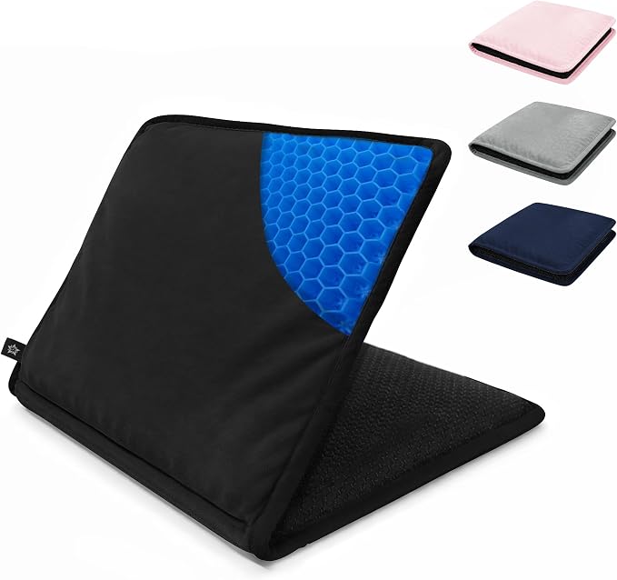 SPRING SEAON Large Gel Seat Cushion for Pressure Relief – Honeycomb Buffer Design with Extra Thick Filling, Anti-Slip Bottom, Perfect for Long Sitting, Travel, Airplane and Daily Comfort (Black) by SPRINGSEAON