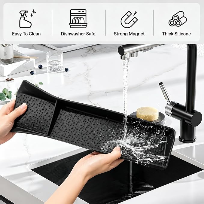 30" Magnetic Stove Top Shelf, Silicone Over the Stove Spice Rack Organizer | Heat Resistant Silicone, Anti-Rattle No-Scratch Range Shelf, 3 Functional Partitions Kitchen Storage for Spices - Image 8