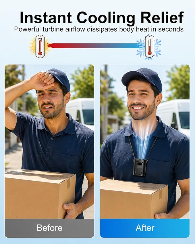 Portable Waist Fan, Ultra Lightweight Wearable Clip On Fan for Shirt, Mini Personal Neck Fan for Travel, Hands Free Belt Fan with Strong Airflow, Rechargeable Small Body Fan for Women & Men - Image 8