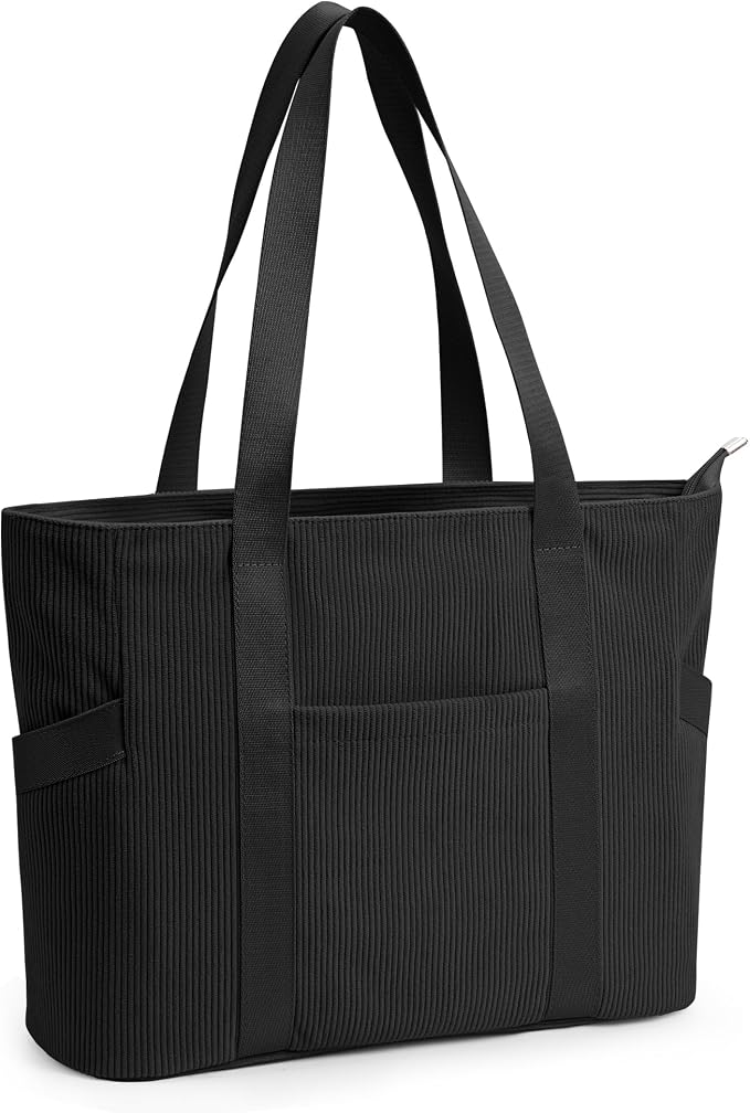 Tote Bag for Women, Casual Hobo Handbags with Compartments | Water Repellent Corduroy Large Capacity Fits 15.6" Laptop Zipper Closure for Travel Work School by Unknown