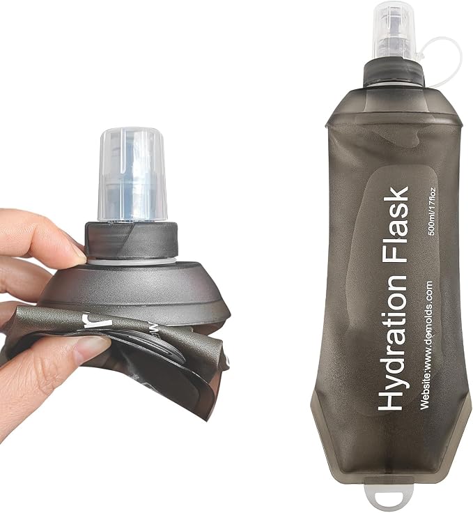 AXEN Soft Flask TPU Foldable Running Hydration Flask, Soft Collapsible Water Bottle for Hydration Pack Cycling Marathon Running Hiking - Image 2