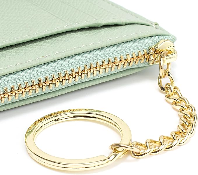 Valentoria Slim RFID Blocking Card Holder Small Pocket Wallet Keychian Zipper Coin Purse Mini Cash & Coin & Cards Case for Women Men | Slim - Image 6