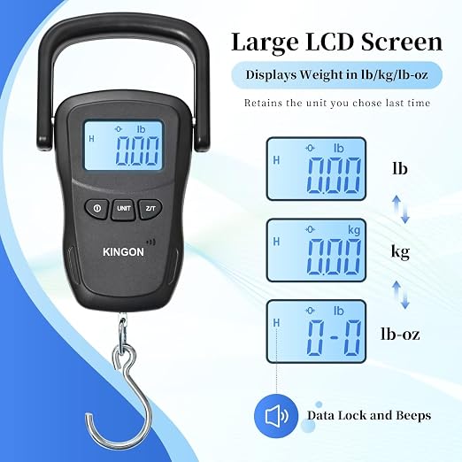 Rechargeable Luggage Scale, Digital Portable Bag Scale for Travel, Suitcase Weight Scale with Strap & Comfortable Handle, 110lb/50kg Capacity - Image 6