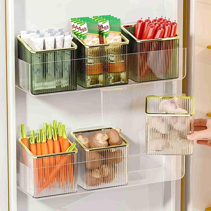 Drill-Free Stick-On Wall Shelves | Space-Saving Floating Organizer for Kitchen, Bathroom & Office | Plastic Storage Shelves for Makeup & Home Decor (Green_Gold) - Image 7