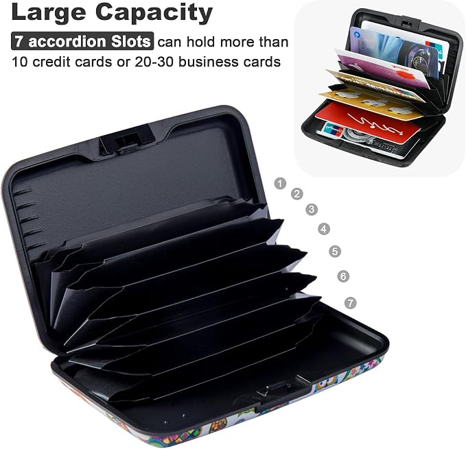 Mini RFID Aluminum Wallet Credit Cards Holder Business Card Case Metal ID Case for Men Women (Owl) - Image 5