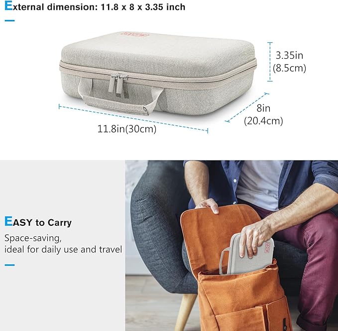 ProCase Hard Travel Electronic Organizer Case for MacBook Power Adapter Chargers Cables Power Bank Apple Magic Mouse Apple Pencil USB Flash Disk SD Card Small Portable Accessories Bag - Image 6