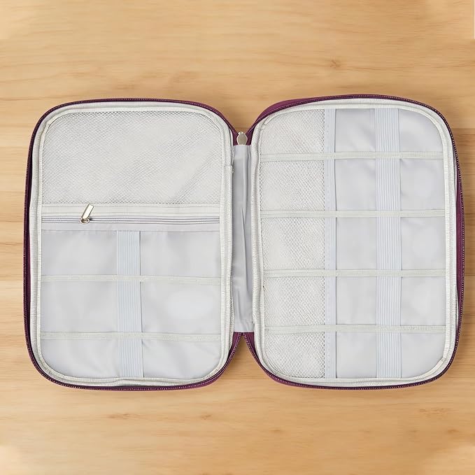 Yamrots Travel Cable Organizer, Electronic Organizer Travel Case, Portable Storage Bag for SD Card, Charger, Power Bank, Earphone (Purple) - Image 6