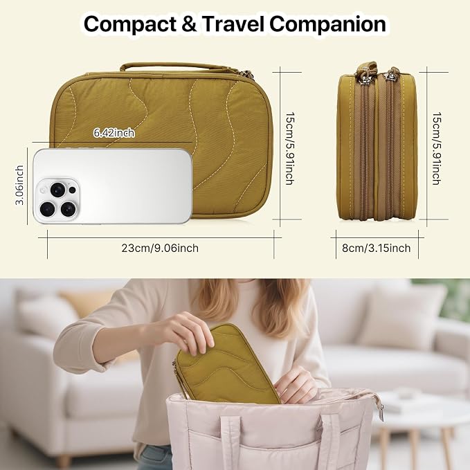 Skycase Tech Pouch - Lightweight Electronics Organizer Travel Case, Double Layers Travel Cable Organizer, All-in-One Storage Bag for Charger, Cord, Phone, Flash Drive, Accessories - XL - Image 4
