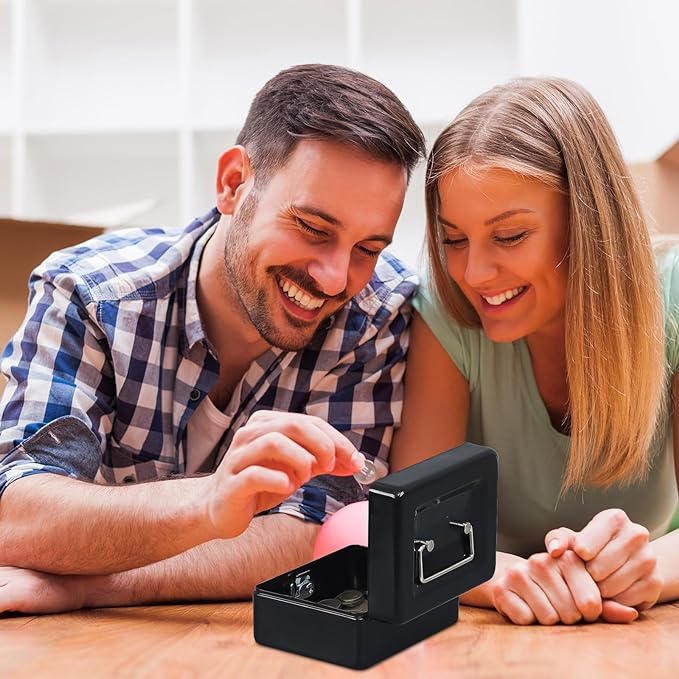 KYODOLED Small Cash Box, Key Lock Metal Storage Box with 2 Keys & Portable Handle, Safe Cash Drawer, 5.91"x 4.72"x 3.15", Black - Image 5