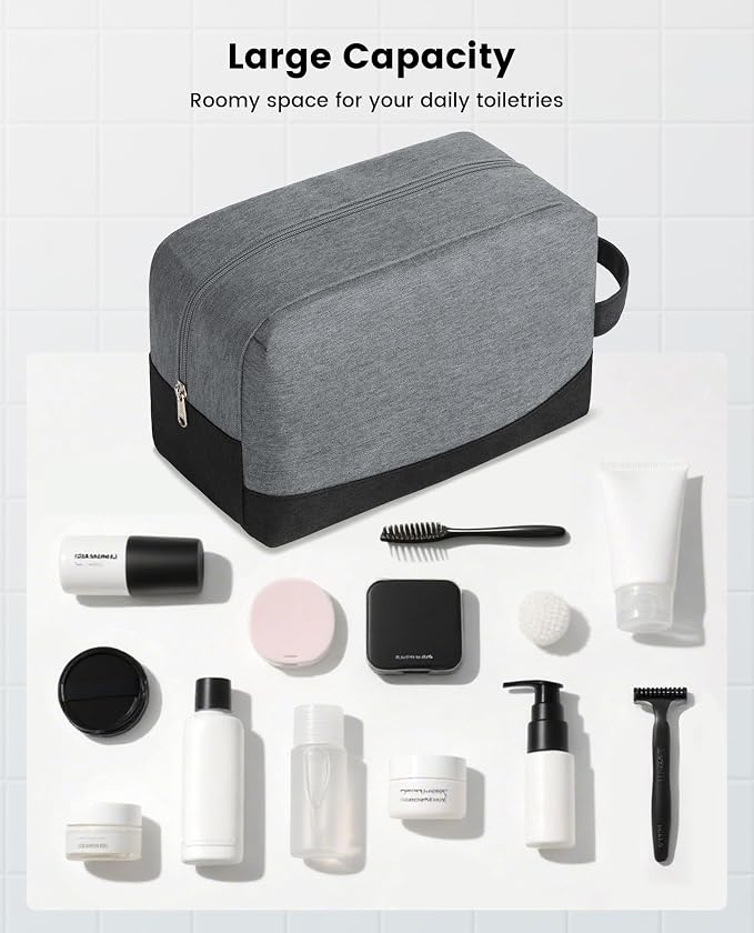 Vorspack Water Resistant Toiletry Bag for Men & Women, Large, Black | Lightweight and Portable, Small Makeup Bag, Cosmetic Bag, Travel Bag for Essentials, Accessories, Ideal for Travel, Gym - Image 5