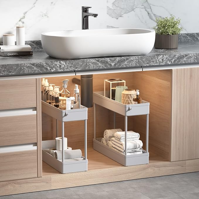 SOLEJAZZ Slim Rolling Storage Cart Skinny Bathroom Organizer, 4 Tier, Gray | Thin utility cart with wheels for bathroom, laundry room, bedside, kitchen, dorm, office, next to fridge, small narrow places - Image 4