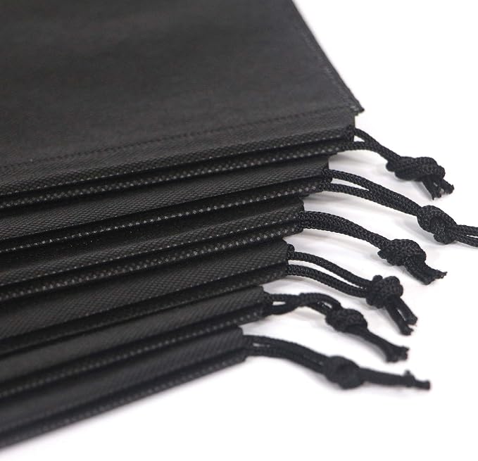 12PCS Travel Shoe Bags with Rope for Men and Women Large Shoes Pouch Storage Packing Organizers, Black - Image 5