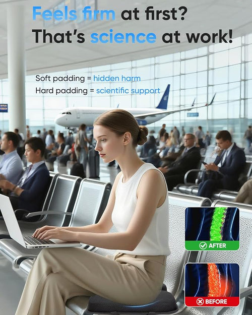 Airplane Seat Cushion | Foldable Cooling Gel Memory Foam with Pressure Relief for Long Flights - Image 2