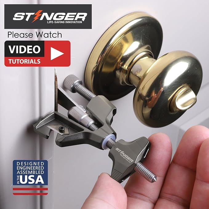 Stinger USA Portable Travel Door Lock w/Seat Belt Cutter and Glass Breaker | Suitable for security equipment in households and hotel rooms - Image 5