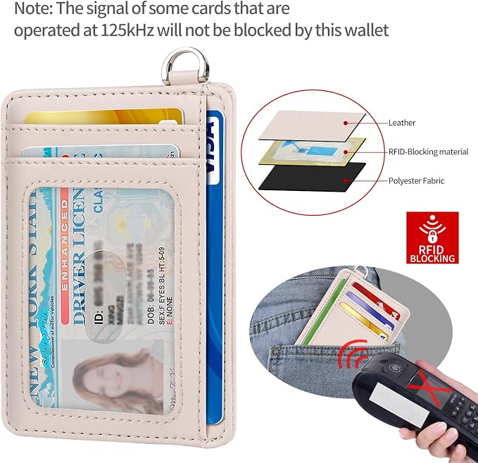 Slim Minimalist Front Pocket Wallet, RFID Blocking Credit Card Holder Wallet with Detachable D-Shackle for Men Women - Image 5