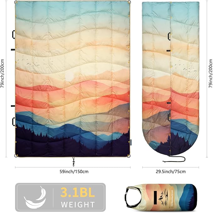 Camping Blanket, Puffy Blankets Lightweight Windproof Resistant for Outdoors,Hiking, Backpacking,Car,Picnic,Stadium - Image 2