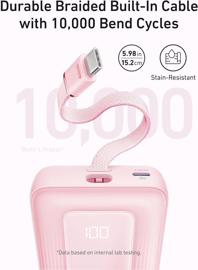 Anker Zolo Power Bank,20,000mAh 30W Portable Charger with Built-in USB-C | High-Speed Charging for iPhone 17 / 16 / 15 Series, Galaxy, and More - Image 3