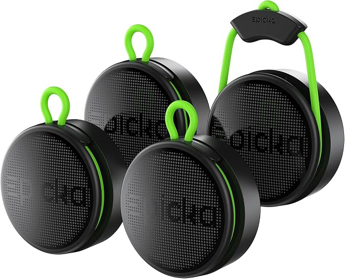Epicka Tracker Tags with Adjustable Strap, 2-Year Battery, 4 Pack, Black | Works with Apple Find My (iOS Only), IP67 Waterproof, NFC-Enabled Item Finder for Keys, Luggage, Bikes, and Pets by EPICKA