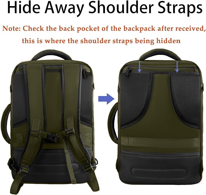 MATEIN Mens Backpack for Travel, Extra Large Expandable Carry on Backpack | Travel Backpack, Hideaway Shoulder Strap, Heavy Duty Daypack, Water Resistant, Travelling Essential, Gifts for Men Women - Image 4
