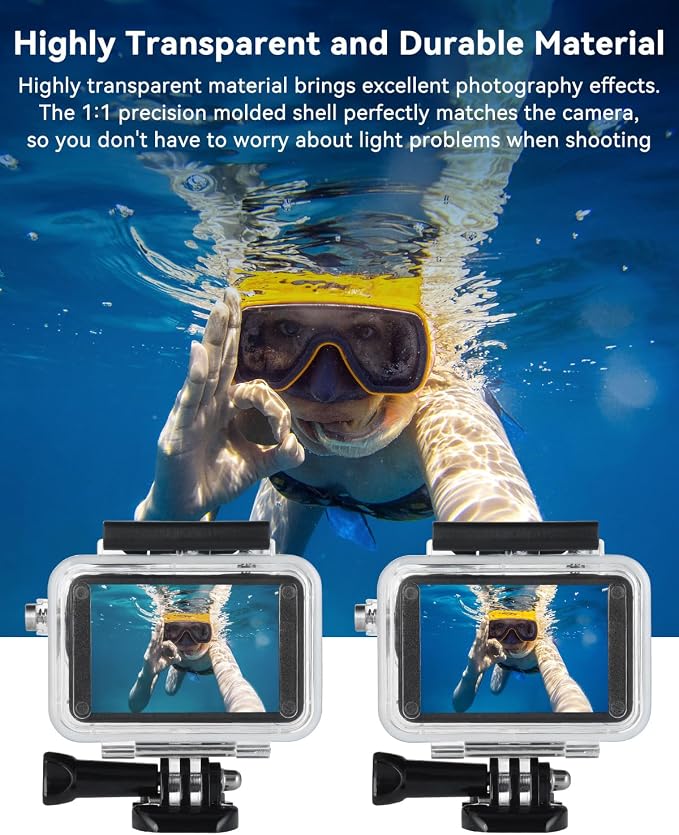 Waterproof Case for DJI Action 5 Pro Action 4/3 Camera Accessories | 164FT/50M Underwater Waterproof Case with Anti-Fog Shell Cage, for Deep Diving Scuba Snorkeling with Quick Release Screw - Image 3