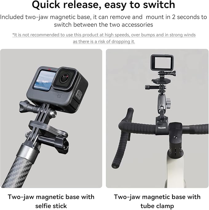TELESIN Magnetic Chest Mount with Neck Strap Holder + Magnet Quick Release Tripod Base for GoPro 12 11 10 Insta360 X3 Ace DJI Action Body Accessories | Magnetic chest mount kit with wearable, adhesive and tripod bases; fits GoPro, DJI Osmo Action, Inst... - Image 3