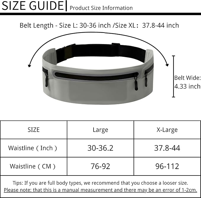 Running Belt for Men Women, Ultra-thin Run Belt with Pockets Secure Adjustable Fanny Pack Marathon Jogging Runners Belt for Phone, Keys & Essentials - Fits 6.9'' Phones (Gray, X-Large) - Image 4