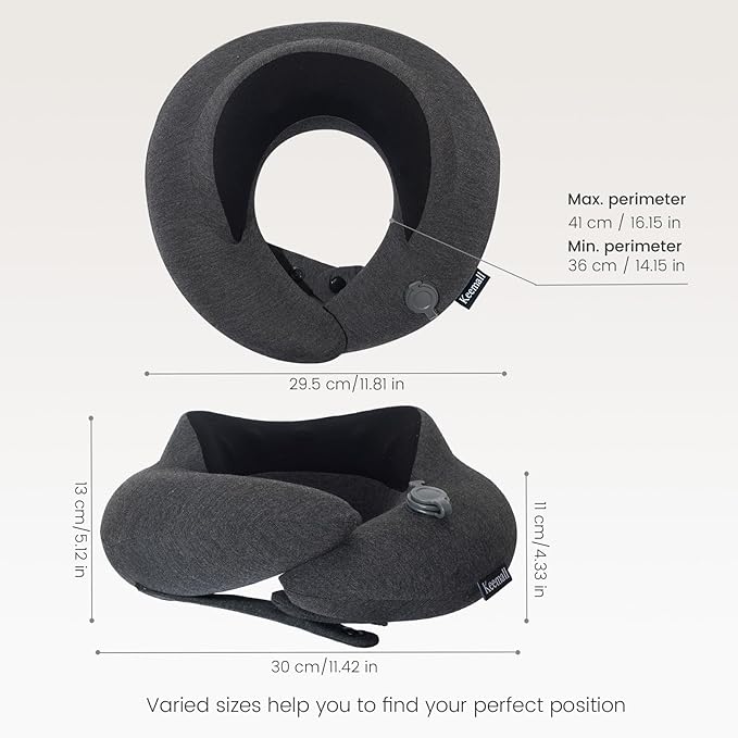 Keemall Portable Inflatable Travel Neck Pillow Flight & Airplane Essentials | 3rd Generation Air-Filled Headrest, Double Comfort, Includes Separate Storage Bag for Business Traveling & Long Flight - Image 7
