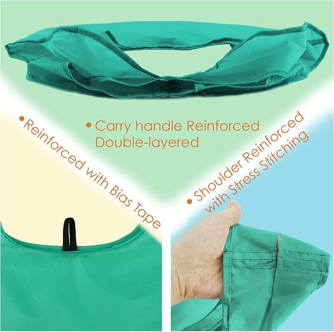 BeeGreen Reusable-Grocery-Bags-Foldable-Machine-Washable-Reusable-Shopping-Bags-Bulk Colorful 10 Pack 50LBS Extra Large Folding Reusable Bags Totes w Zipper Storage Pouch Lightweight Polyester Fabric - Image 6