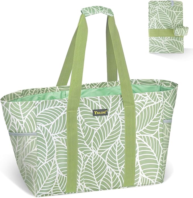 BALEINE Soft 9 Gallon Extra Large Utility Tote, Foldable Reusable Storage Bag (Antique Foliage) by BALEINE